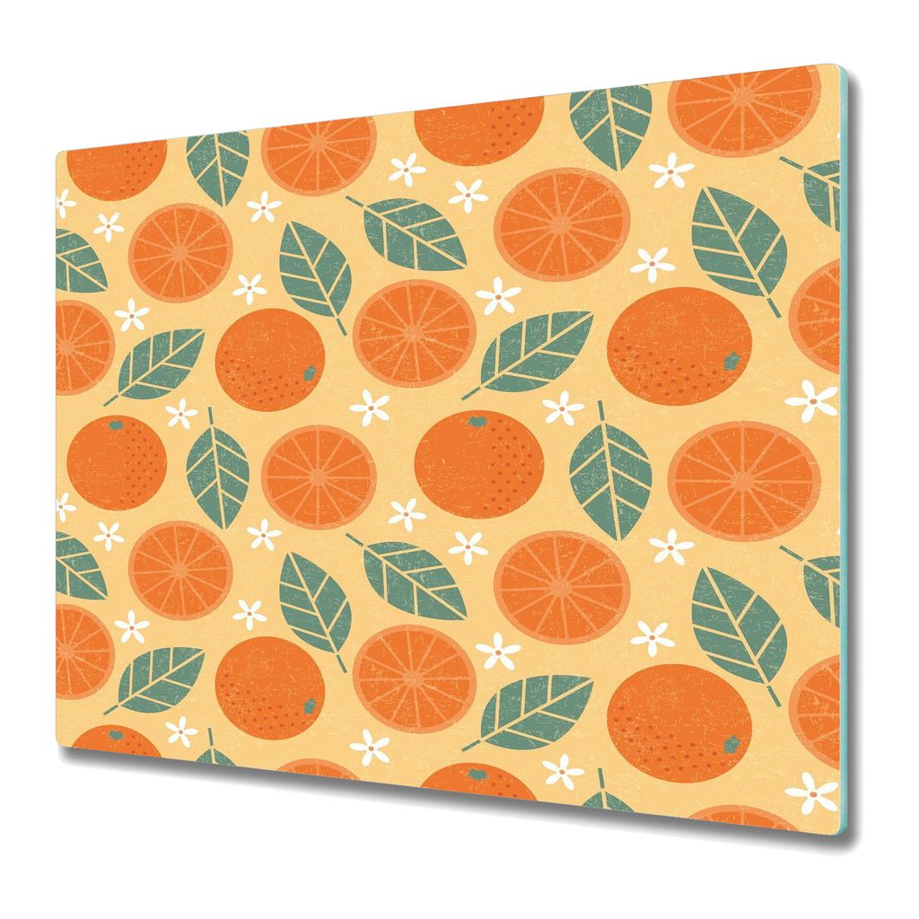 Küche Schneidebrett - Glas Schneidebrett - Herd Abdeckung -Vintage orange