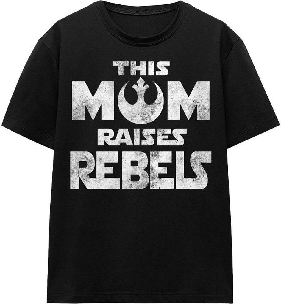Star Wars - "Mom Raises Rebels" T-Shirt für Herren/Damen Uni - Muttertag TV17218 (S) (Schwarz)