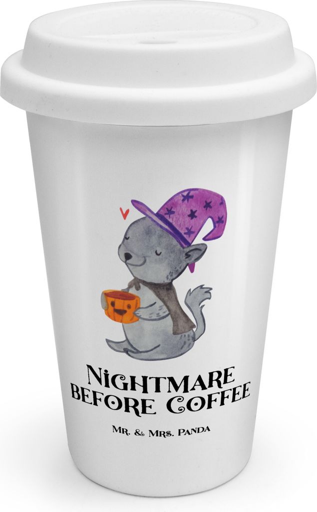 Mr. & Mrs. Panda Thermokaffeebecher Kater Kaffee - Weiß - Geschenk, Magie, Hexe, Kaffeebecher To Go, Thermobecher, Dekoration, ToGo, Becher