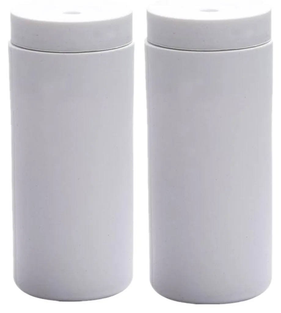 Lot de 2 flacons souples en silicone blanc 100ml pour savon et shampoing