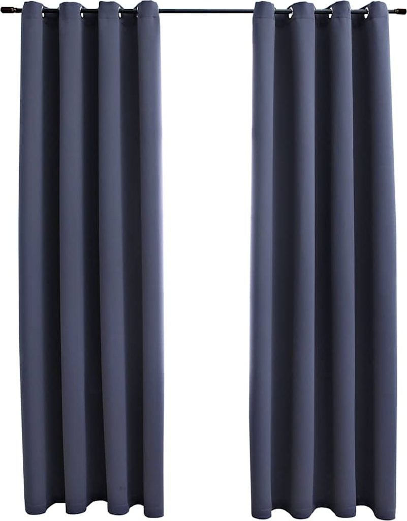vidaXL Verdunkelungsvorhänge mit Metallösen 2 Stk. Anthrazit 140x175cm