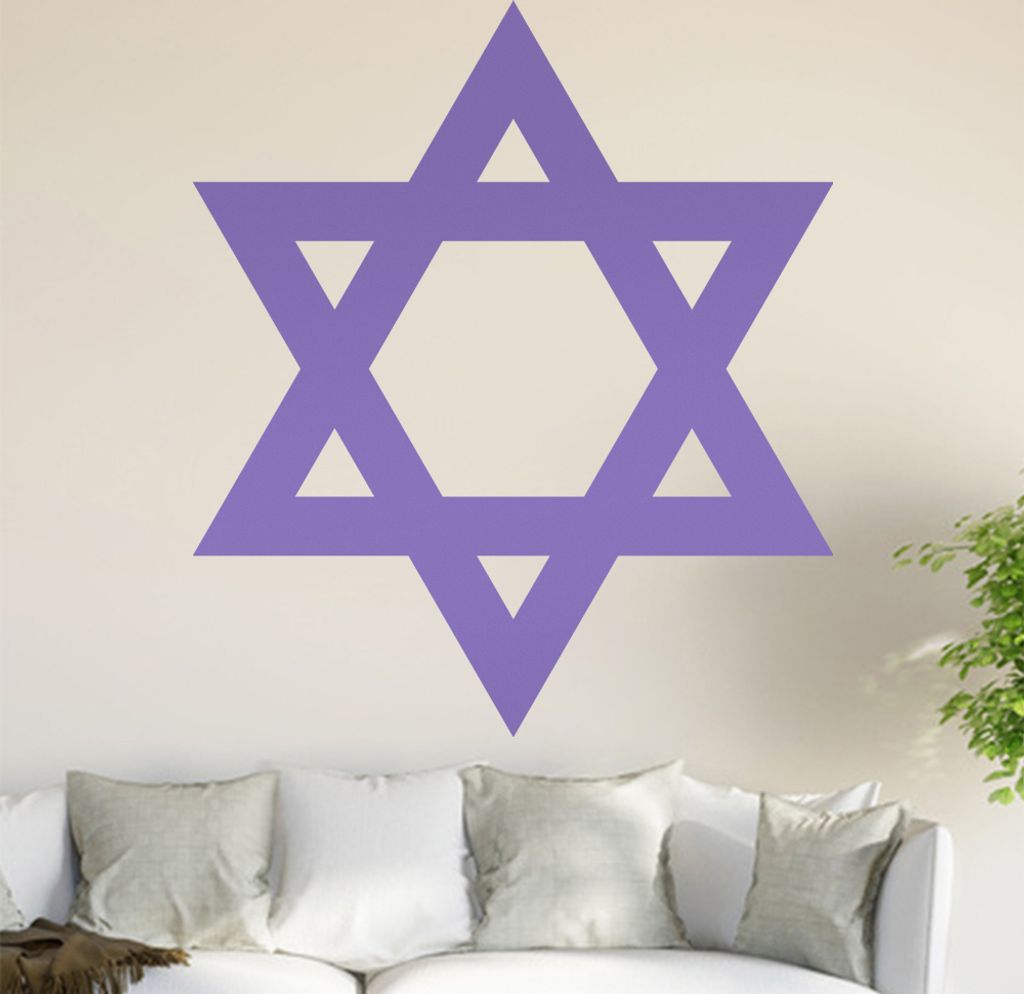 Hexagramm Wandtattoo in 6 Größen - Wandaufkleber Wall Sticker - Dekoration, Küche, Wohnzimmer, Schlafzimmer, Badezimmer