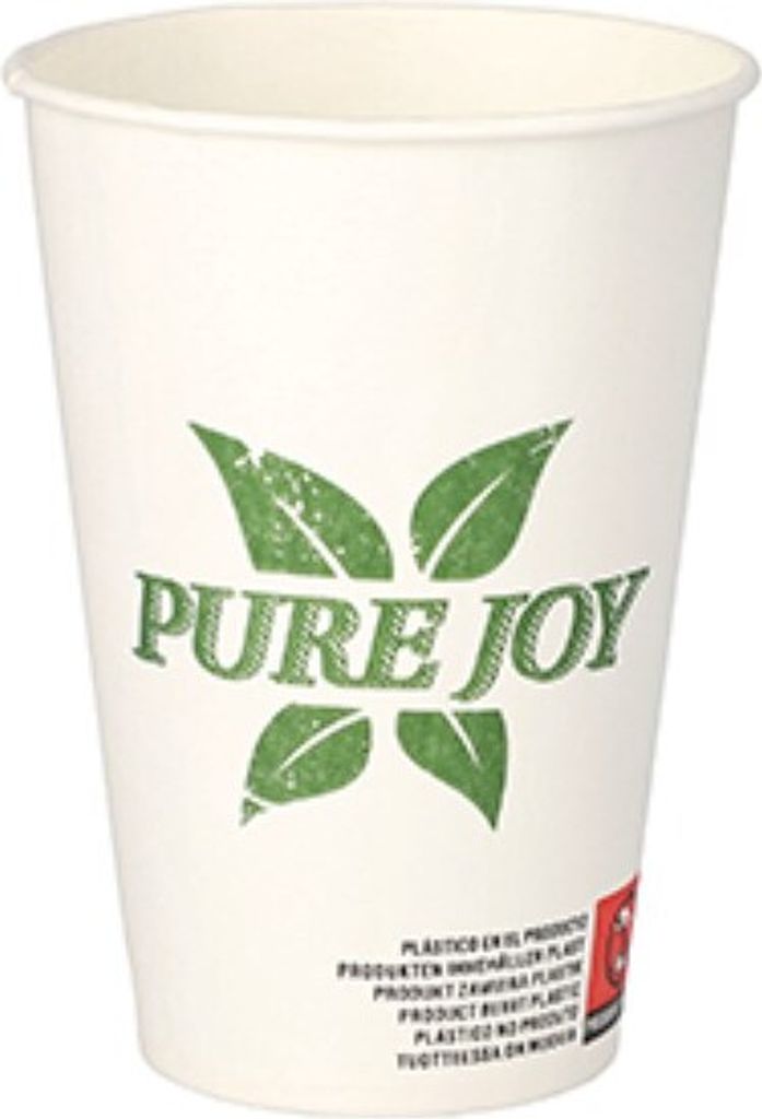 PAPSTAR Trinkbecher Pappe, 7,3 cm, weiß, "Pure Joy" | Folie (50 Stück)
