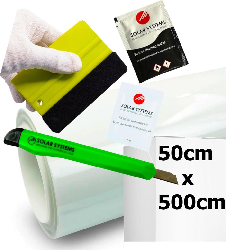 SOLAR SYSTEMS | Schutzfolie PPF Ultrashield - 50x500 cm - Transparent - Selbstregenerierend - Hydrophob