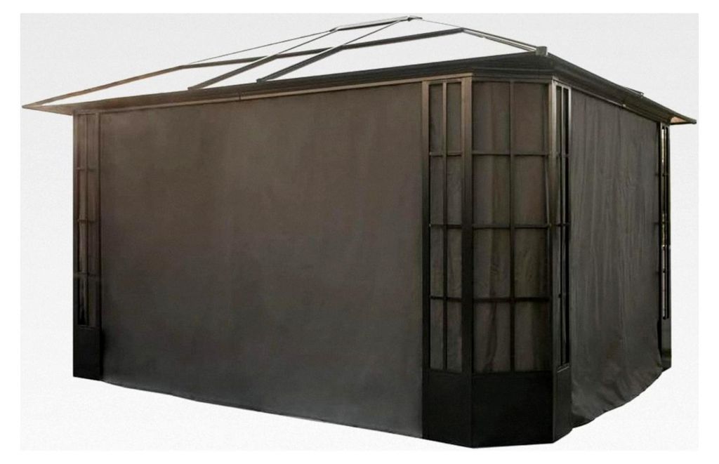 Vorhänge mit Clips für Pavillon Savino 12x14 | Dunkelgrau