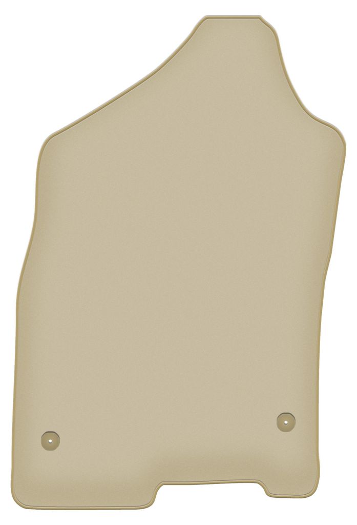 Fahrerfußmatte Velours PREMIUM beige passend für Dodge RAM 1500 (2019-2024, Quad Cab) – mit Befestigungen – passgenau