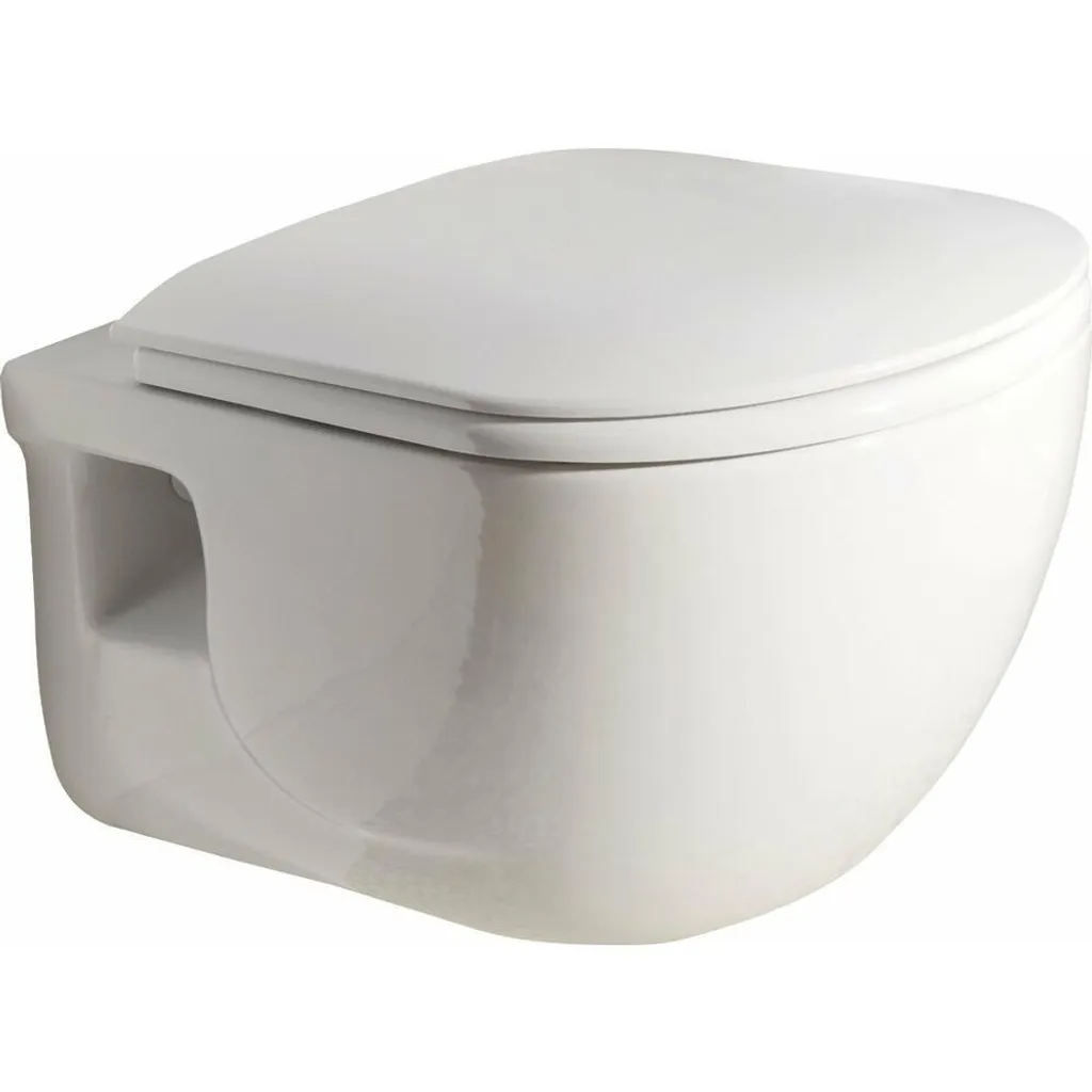 WC suspendu sans bride facile à nettoyer avec douchette bidet intégrée
