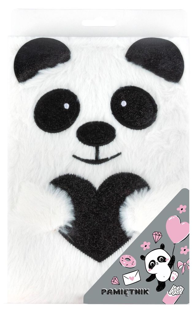 Agenda en peluche avec cadenas Panda DERFORM Image du produit 