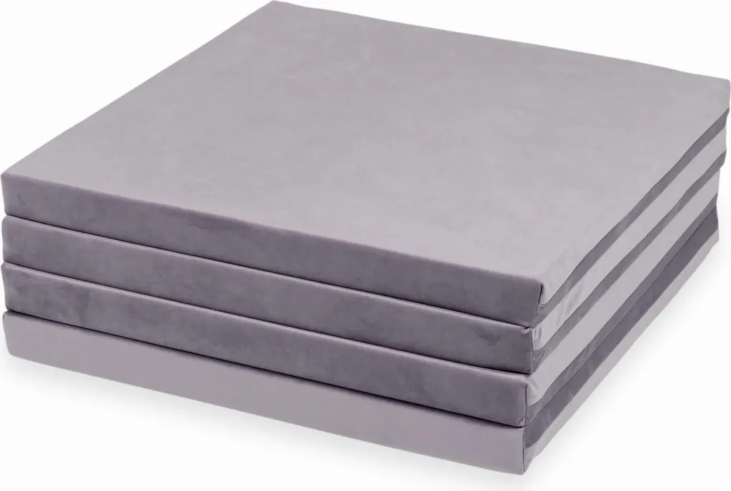 Tappeto da gioco 120x120cm per bambini, quadrato, pieghevole, velluto viola