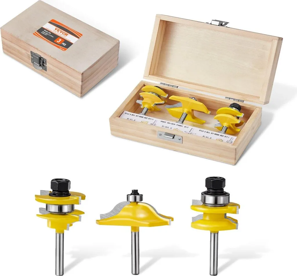 Set 3 Frese Router Carburo 1/4 Pollice | Punte Professionali con Custodia