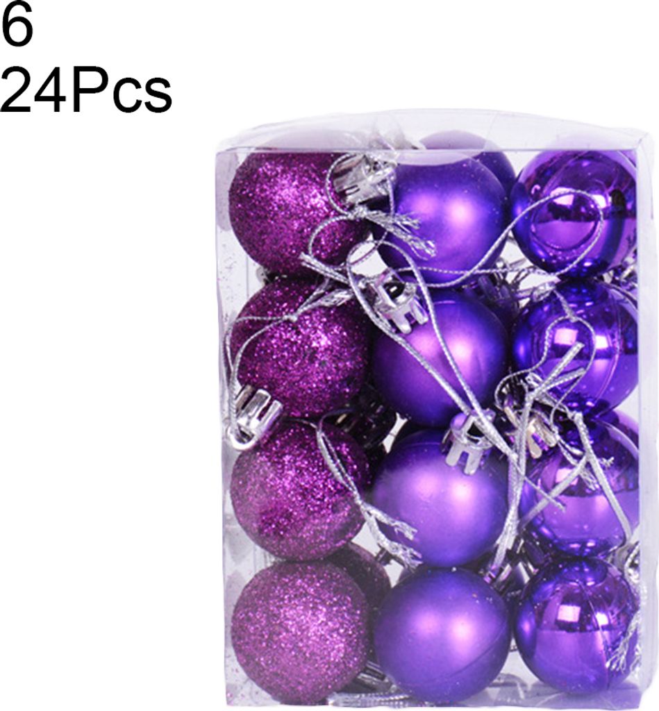 24pcs 3 cm Plastik Weihnachtsbaumkugeln Bauer Home Party Hängende Ornamente-6#