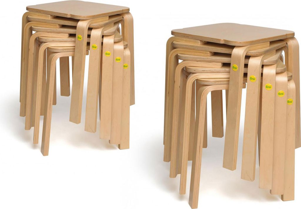 Erzi Hocker aus Formholz, 10er Paket