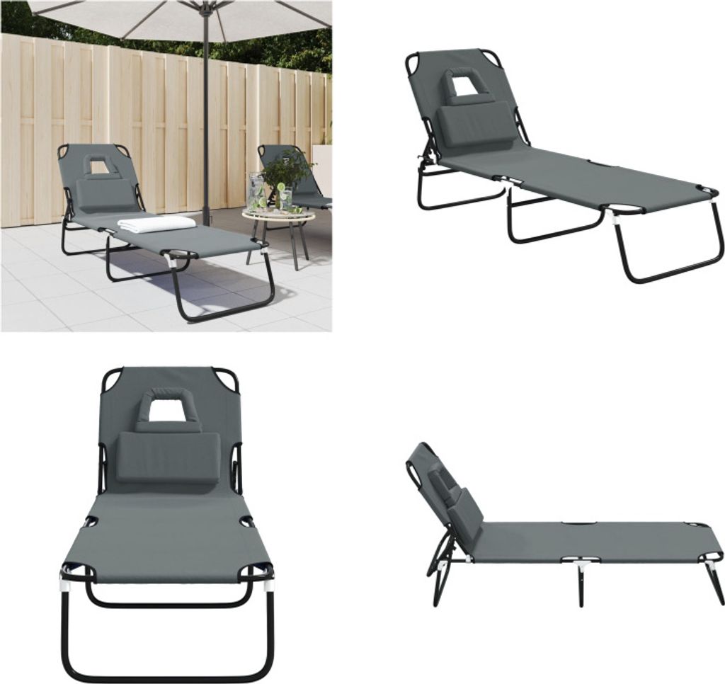vidaXL Sonnenliege Klappbar Oxford Gewebe & Pulverbeschichteter Stahl - Sonnenliege - Sonnenliegen - Gartenliege - Outdoor-Liege