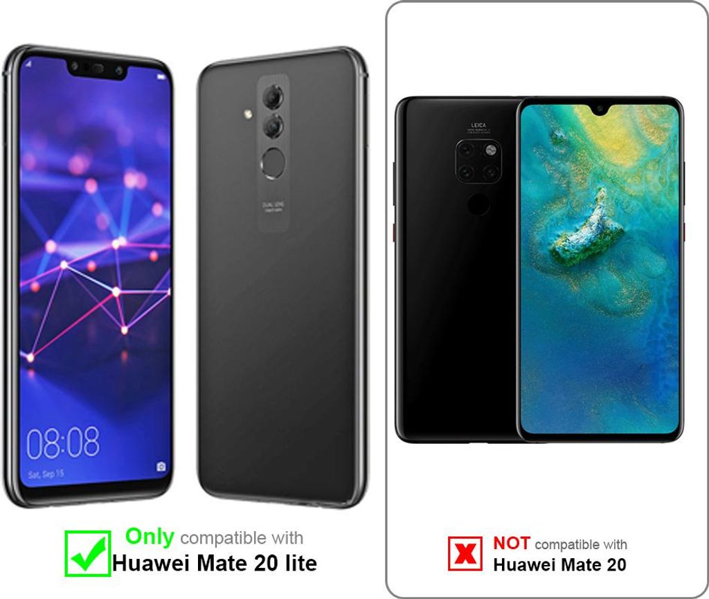 Cadorabo Schutzhülle für Huawei MATE 20 LITE Hülle in Schwarz Handyhülle Case Cover TPU Etui
