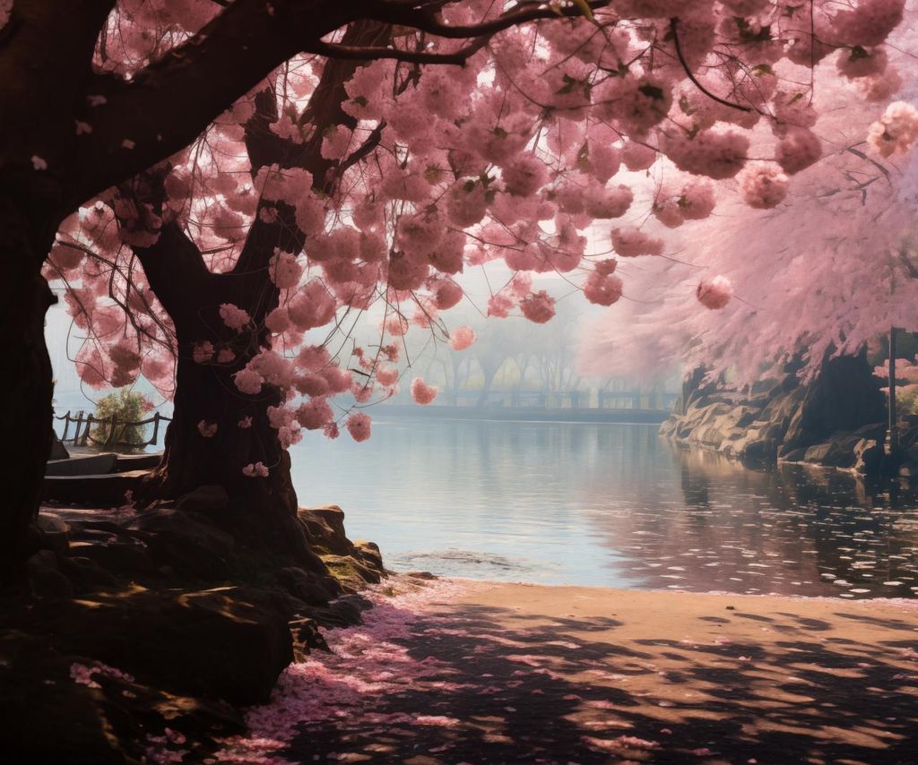 Plakat 60x50cm Ruhe der Sakura
