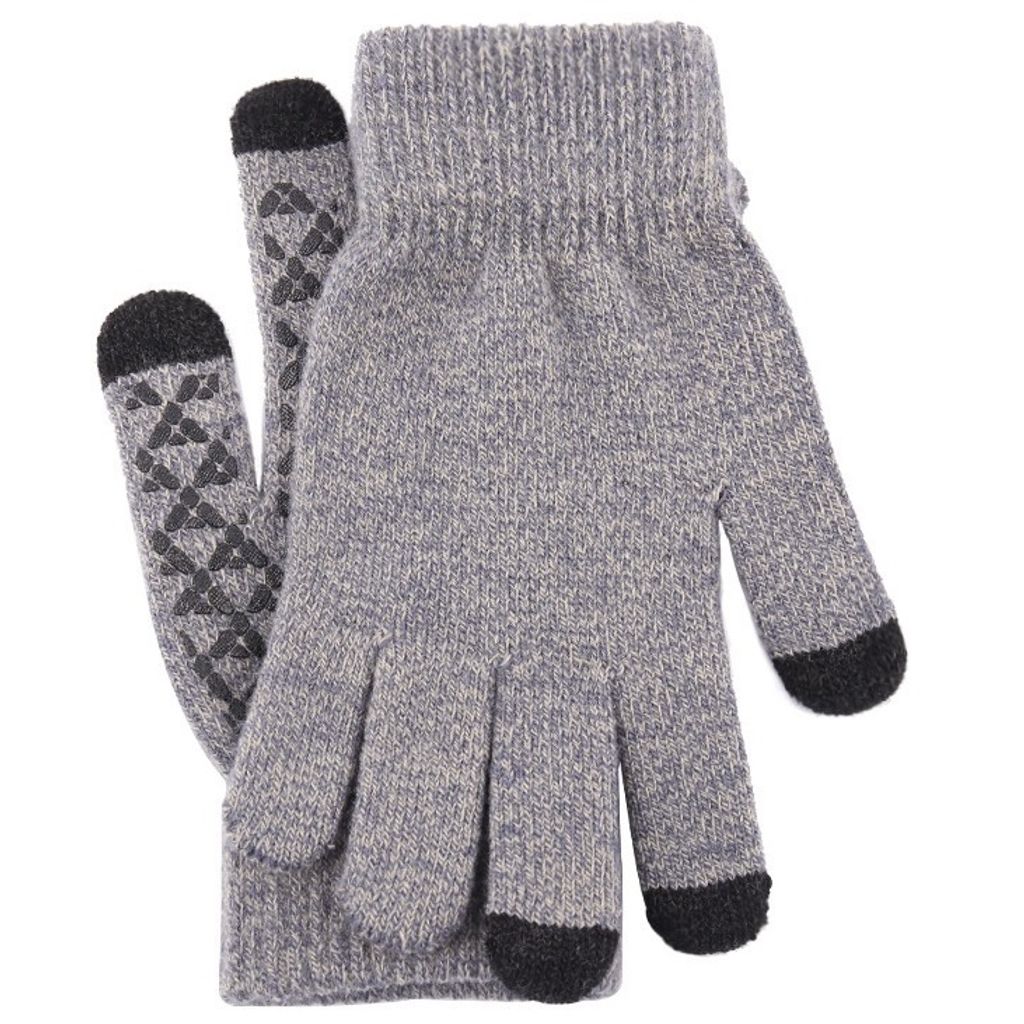Winter Handschuhe Hellgrau - Touchscreen-fähig und rutschfest KP21361