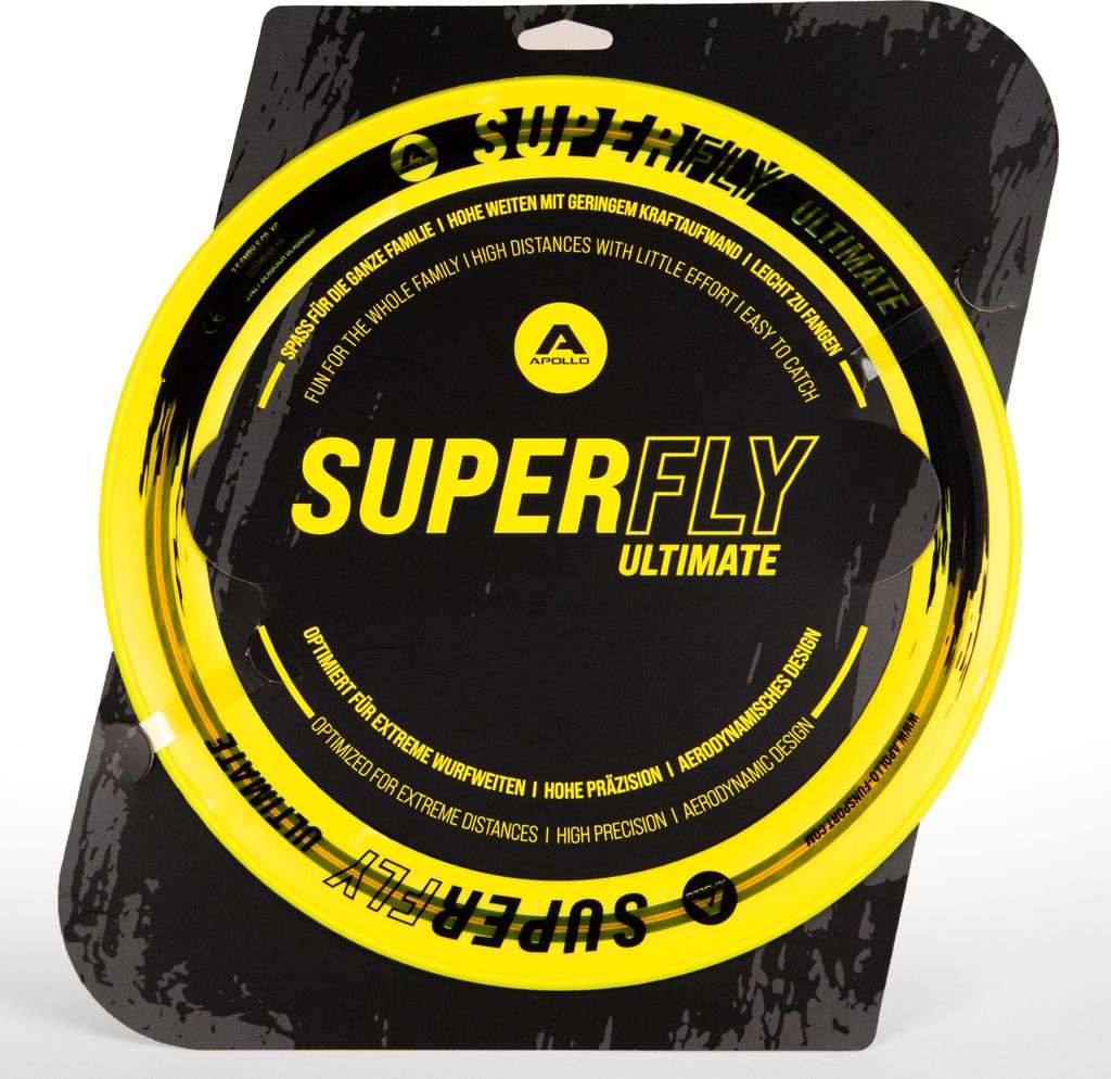 Apollo Superfly Wurfring Aerodynamische Profi Flugscheibe, Softe Wurfscheibe - gelb - 33 cm