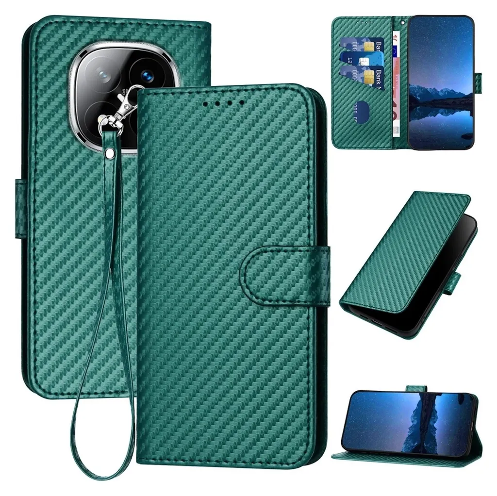 Custodia Verde Carbonio Xiaomi Redmi Note 14 Pro Plus 5G Trendy