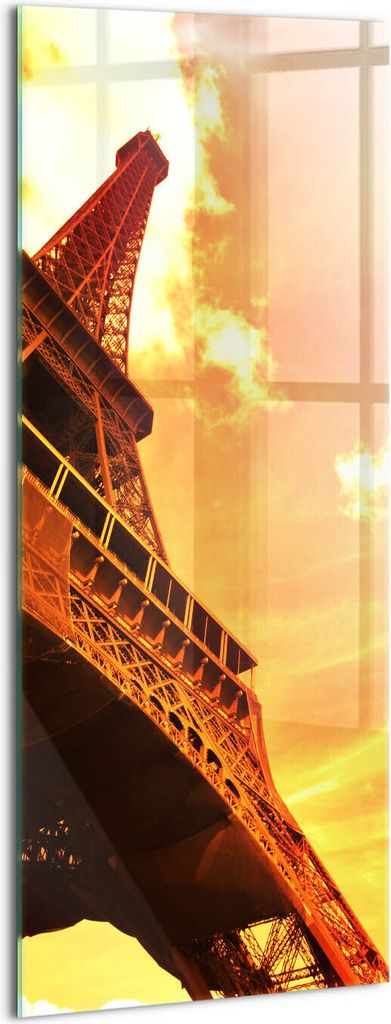 Designer Glasbild - Wandbild - Glas Bild - 50x125 cm - Eiffelturm-Attraktion In Paris