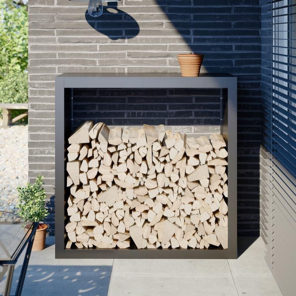 vidaXL Brennholzregal Anthrazit 100x40x100 cm Stahl Produktbild 