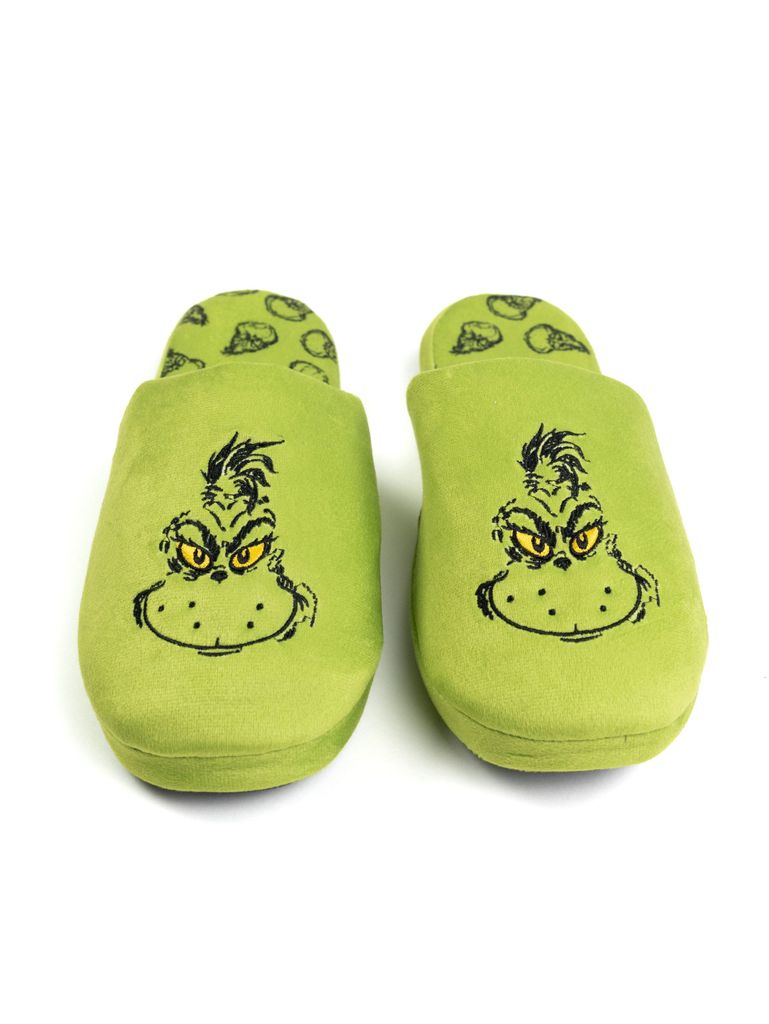 The Grinch Hausschuhe für Herren und Damen - Uni Puschen Schlappen Slipper Pantoffeln Grün 40-41