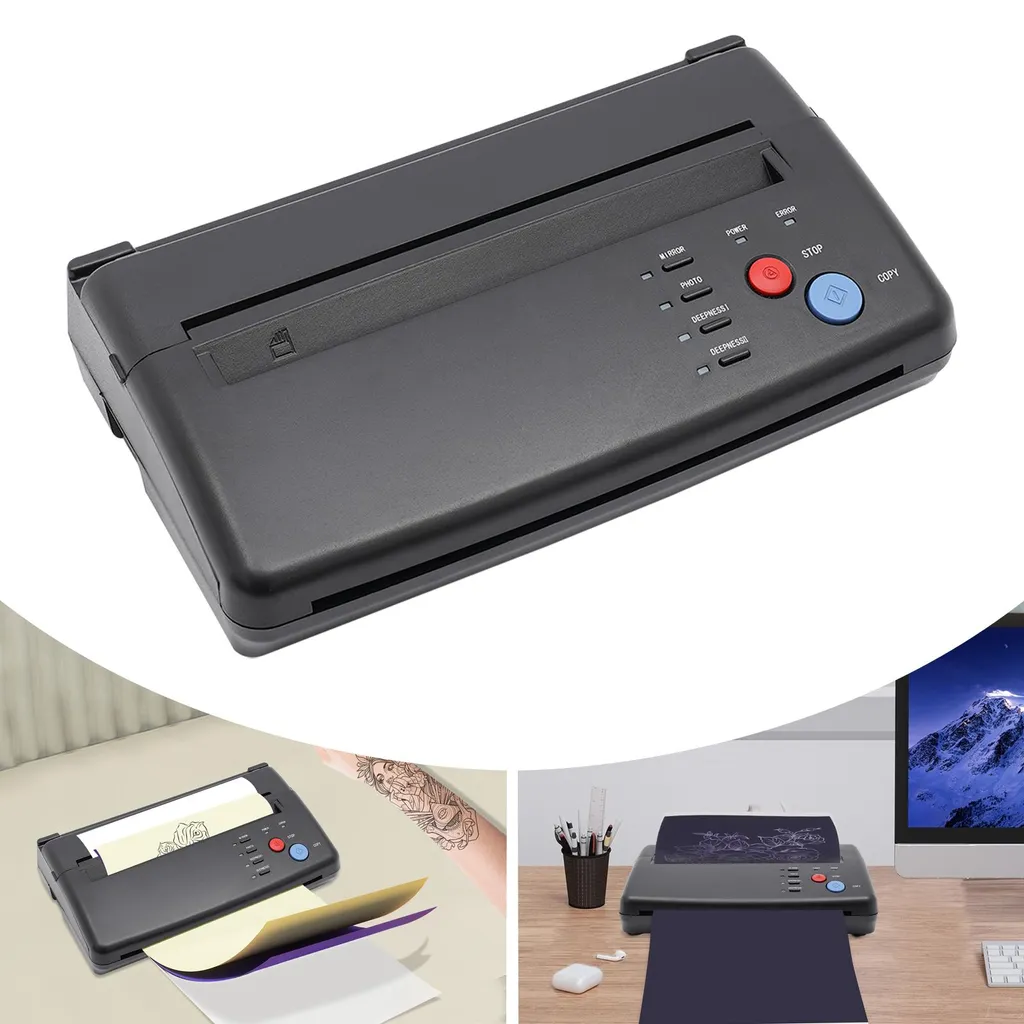 Machine à pochoir tatouage haute résolution format compact noir mat - 4