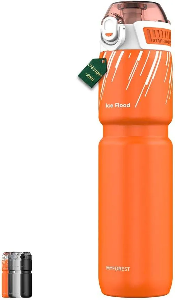 Gourde vélo isotherme inox 0,7L orange : fini le goût de plastique