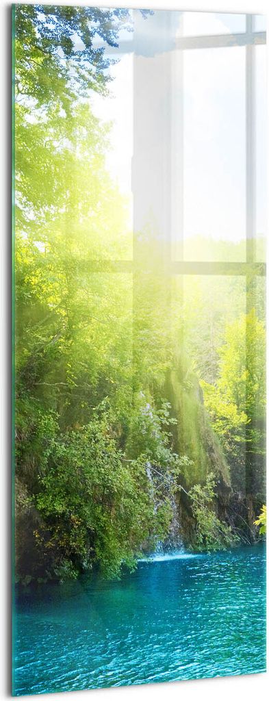 Designer Glasbild - Wandbild - Glas Bild - 50x125 cm - Blaue Lagunenlandschaft
