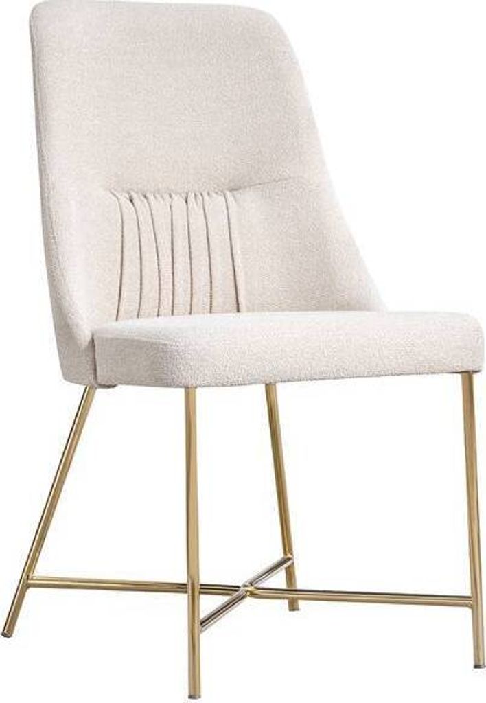 Weißer Polsterstuhl Designer Esszimmer Möbel Küchen Edelstahl Einsitzer