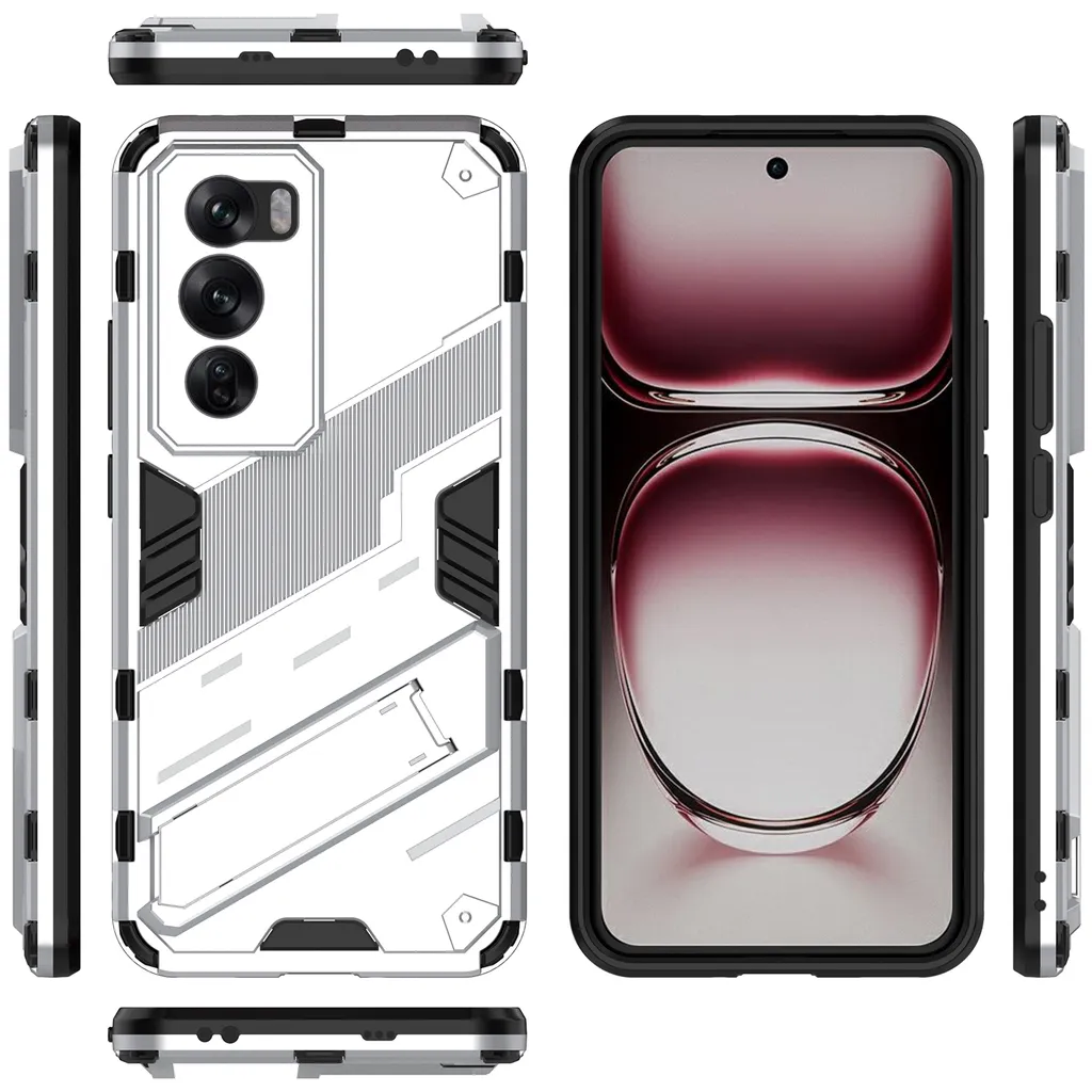 Custodia Per Oppo Find X3 Neo, Cover Ibrida Con Supporto, Antiurto TPU E Pannello Posteriore PC, Colore Arancione - 4