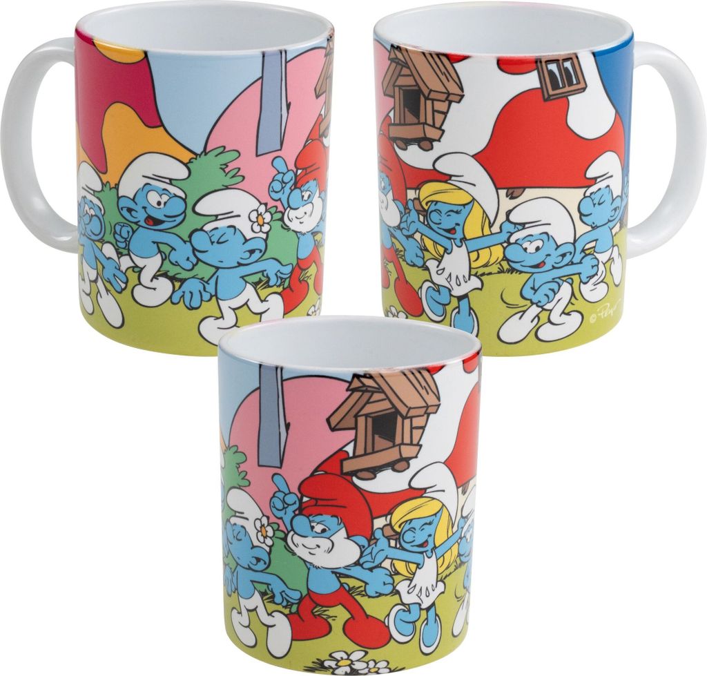 Die Schlümpfe Tasse - Schlumpfhausen Kaffeetasse Becher Kaffeebecher aus Keramik 320 ml