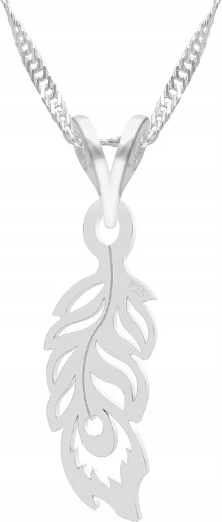 Collana in argento con piuma di pavone (argento 925)