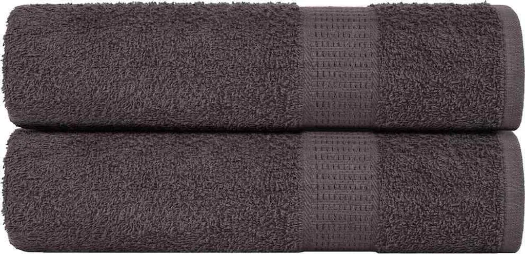 Coppia Asciugamani Grandi 100x150 Antracite FROGN | 100% Cotone