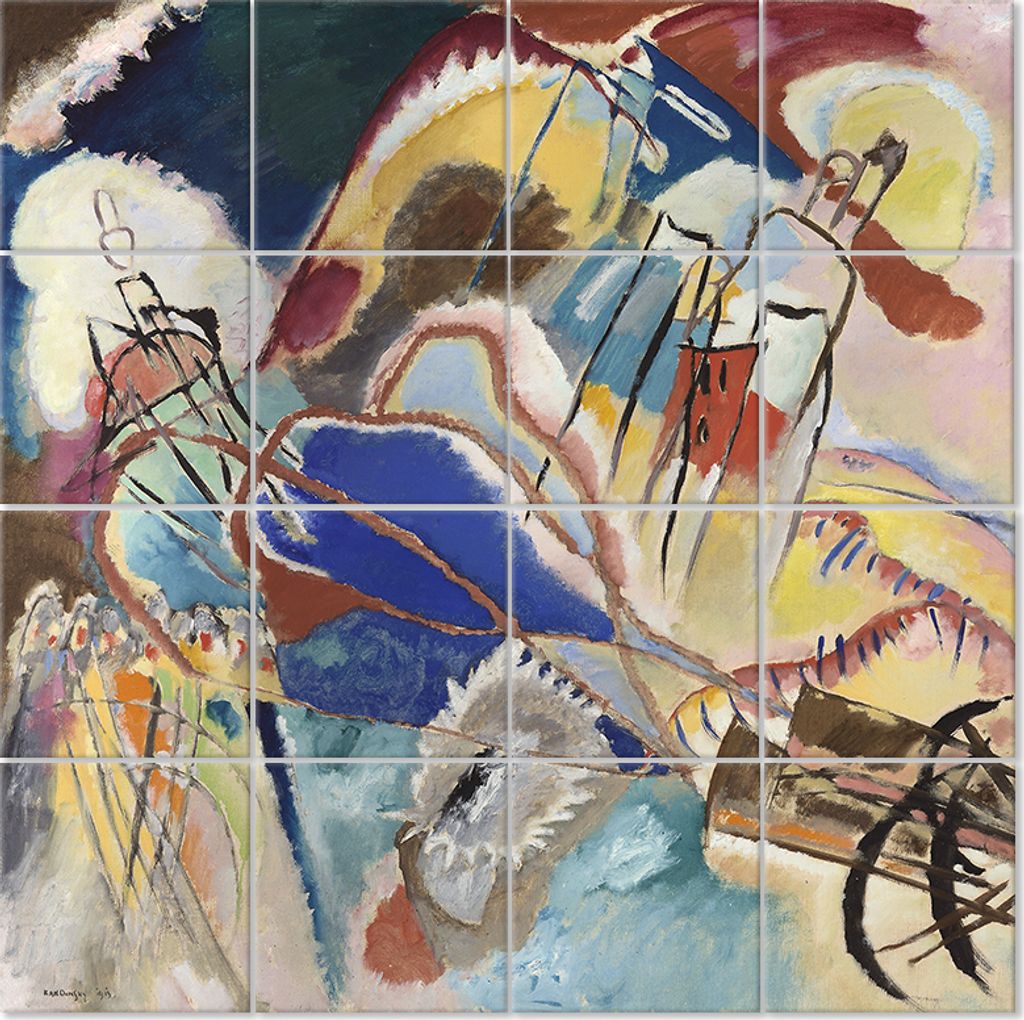 Legendarte - Multipanel Bilder Improvisation No. 30 - Wassily Kandinsky cm. 200x200 (16 Stück)