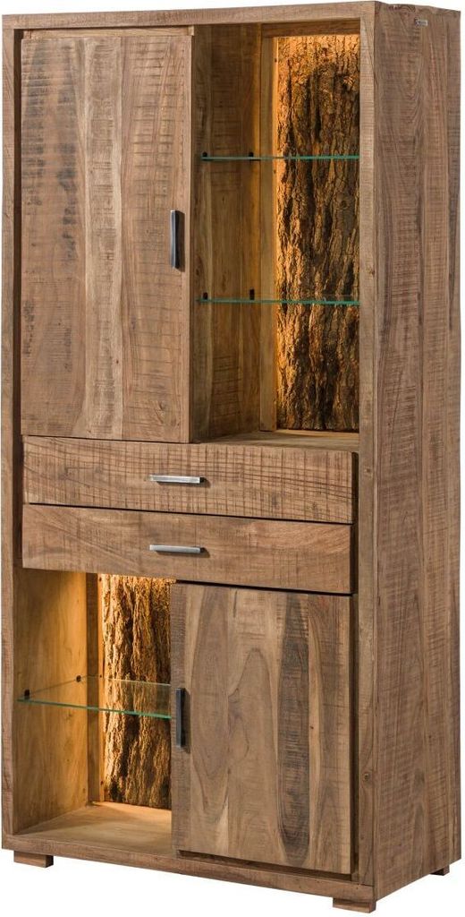 MASSIVMOEBEL24 | Armoire 88x40 Acacia laqué Bois naturel Image du produit 