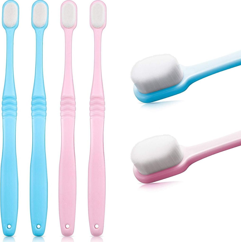 4 Stück Extra Weiche Zahnbürsten Mikro Nano Handzahnbürste Produktbild 