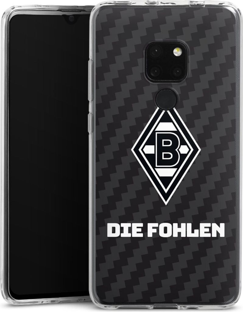 DeinDesign Handyhülle für Huawei Mate 20 Silikon Hülle Case Smartphone Schutzhülle Borussia Mönchengladbach Carbon Gladbach
