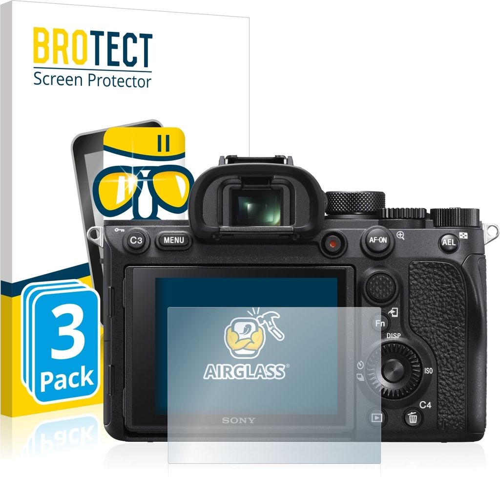 3x BROTECT Schutzglas für Sony Alpha 7R IV Schutzfolie Panzer Folie Glas Display Schutz klar