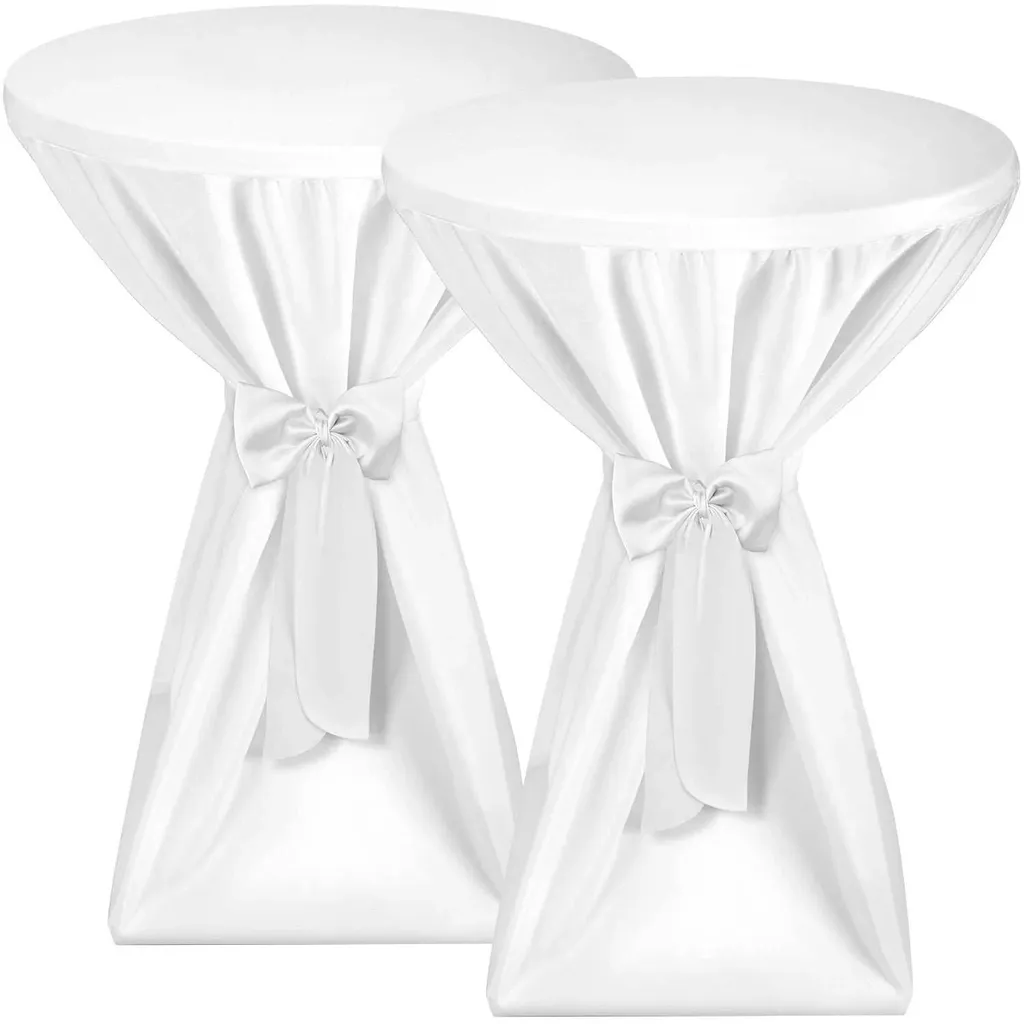 Nappe de réception pour mange-debout lot de 2 housses blanches 60-65 cm