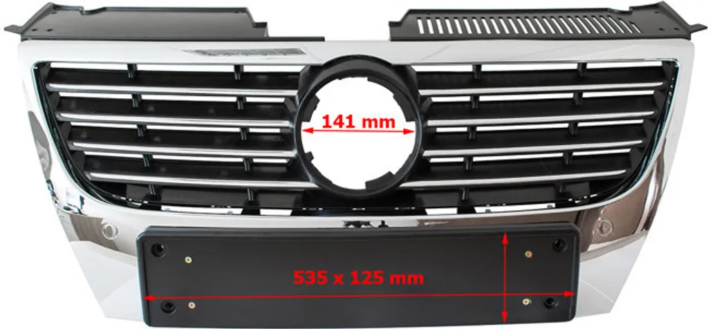 Grille de Calandre Chromée Premium pour VW Passat 3C B6 05-10 avec PDC