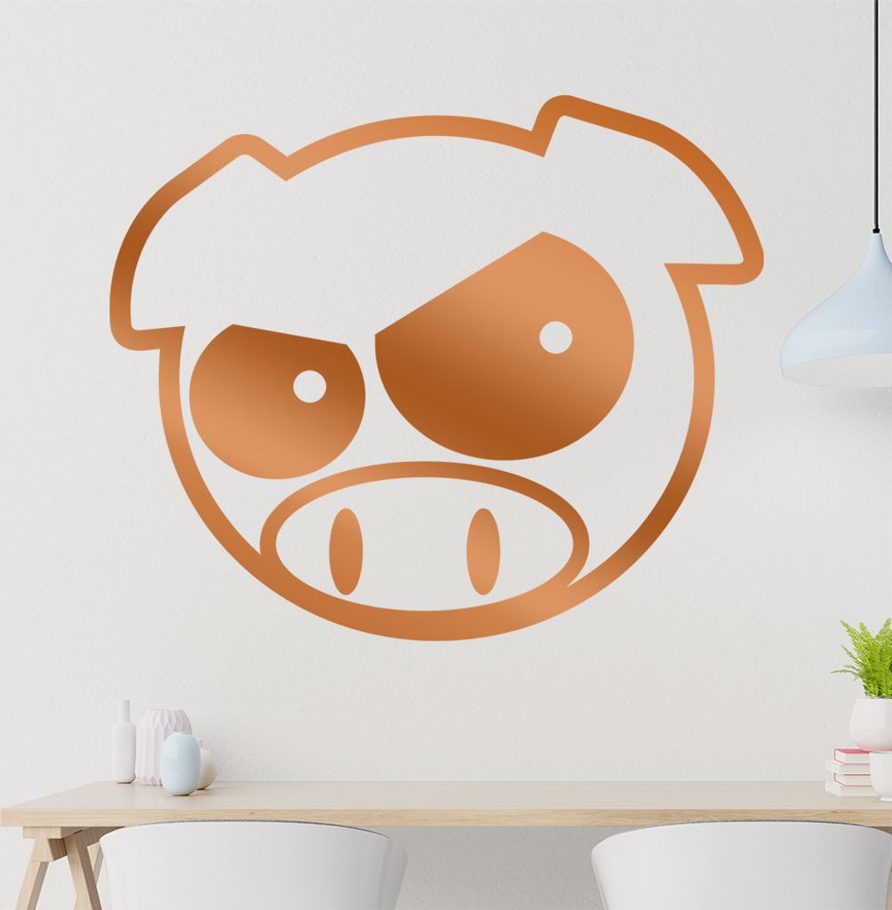 Schwein Wandtattoo in 6 Größen - Wandaufkleber Wall Sticker - Dekoration, Küche, Wohnzimmer, Schlafzimmer, Badezimmer