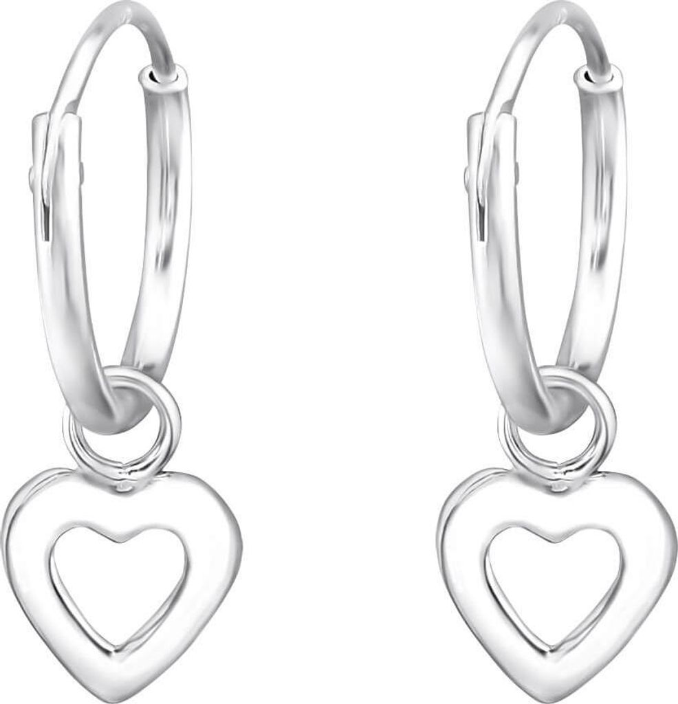 Creolen Ohrringe 925 Sterling Silber mit Herz