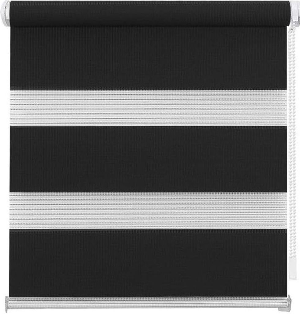 Eurohome Doppel-ClampFix-Rollo 60 x 150 cm Schwarz