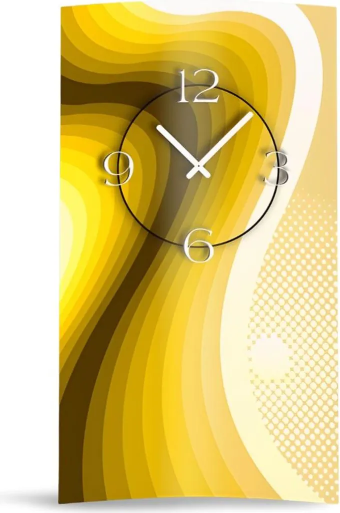 Horloge murale design calme sans tic-tac coloris marron orange rétro