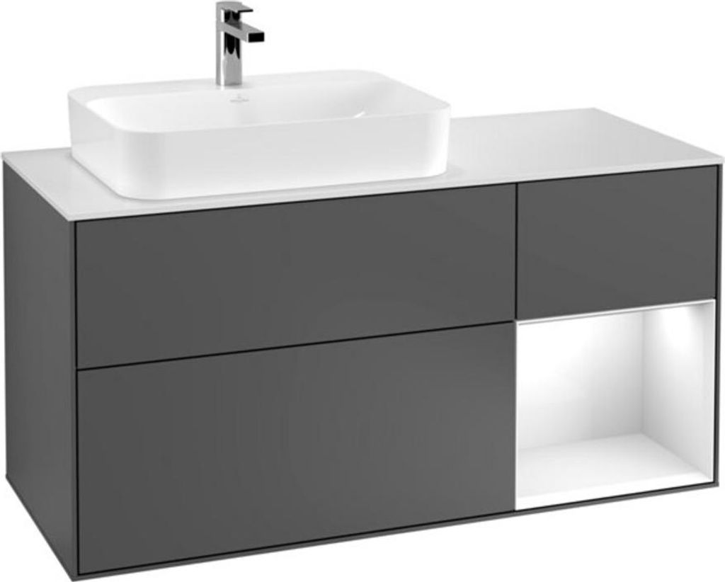 V&B Waschtischunterschrank Wandbeleuchtung Finion 120cm, Pl w m, Rg r g w Lac, Anthrac. m