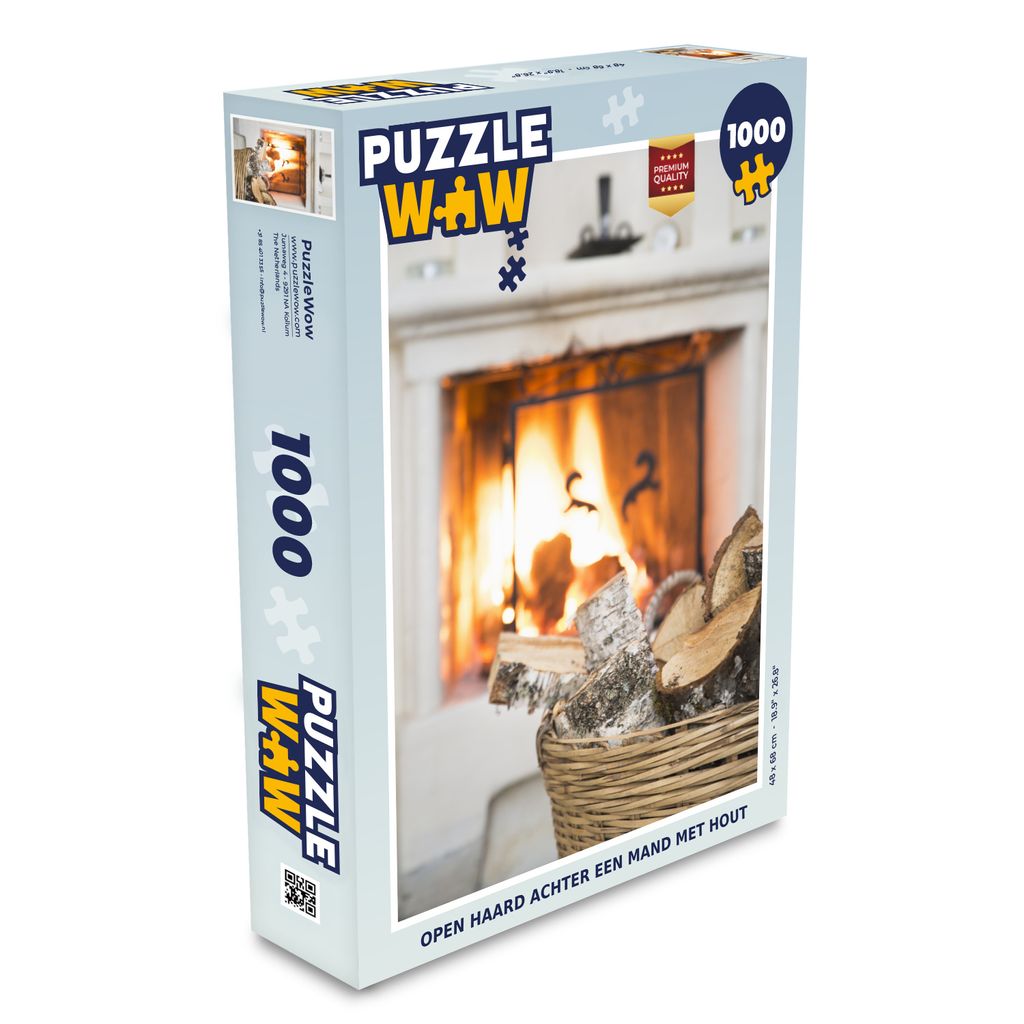 MuchoWow Puzzle 1000 Teile Feuerstelle hinter einem Korb mit Holz - Spielzeug - Alt und Jung - Spiele - Puzzeln