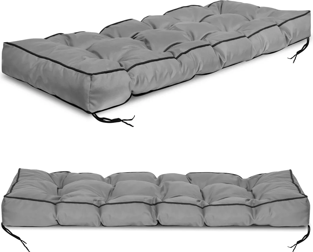 Coussin de Palette Imperméable Gris 120x40 cm pour Salon de Jardin
