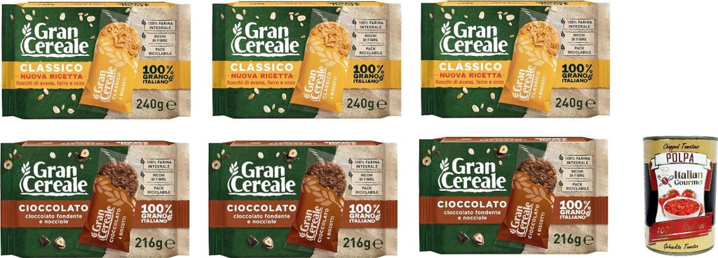 Barilla Mulino Bianco Gran Cereale Testpaket Kekse mit Haferflocken Dinkel und Gerste 3x 240g 3x 210g Biscuits Vollkornkekse mit Cereals Flocken ( ...