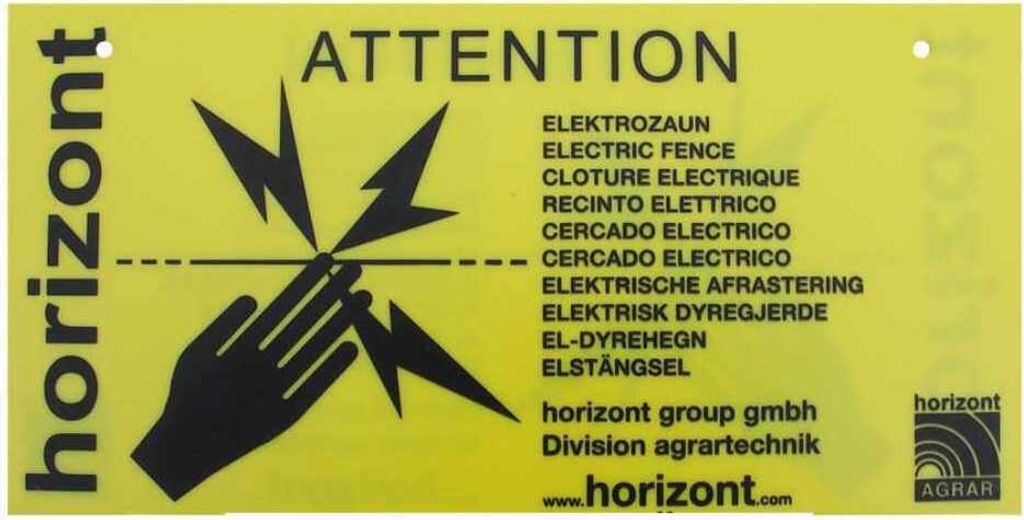 Warnschild Vorsicht Elektrozaun international Set mit 4 Stück