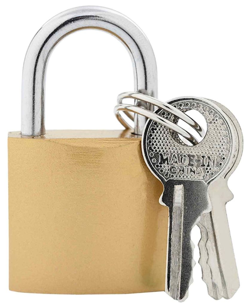 U Schloss mit Schlüsseln 6 pcs Messing Eisen